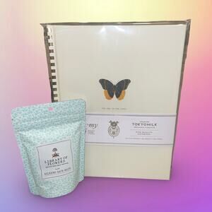 Library of Flowers Willow & Water Bath Salts & Pardon My French Notebook Bundle